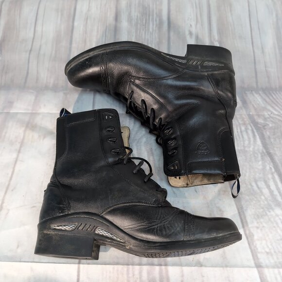 Ariat 56301 Black Leather Lace-Up Paddock Riding Boots – Men’s 10B - Picture 6 of 8